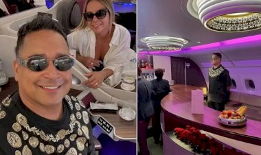 Xanddy e Carla Perez retornam ao Brasil em avião luxuoso; confira