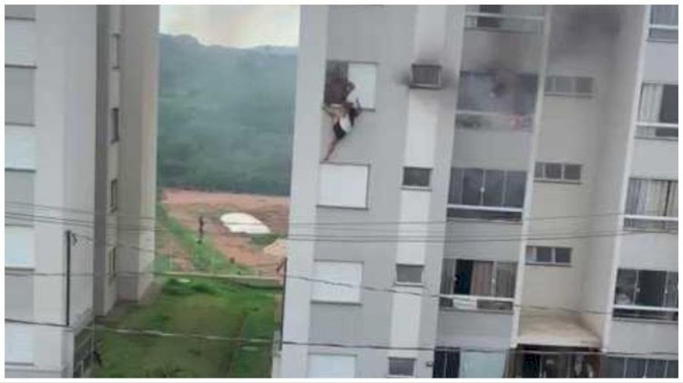 Criança incendeia apartamento e avós se jogam de 4º andar para escapar do fogo em Minas