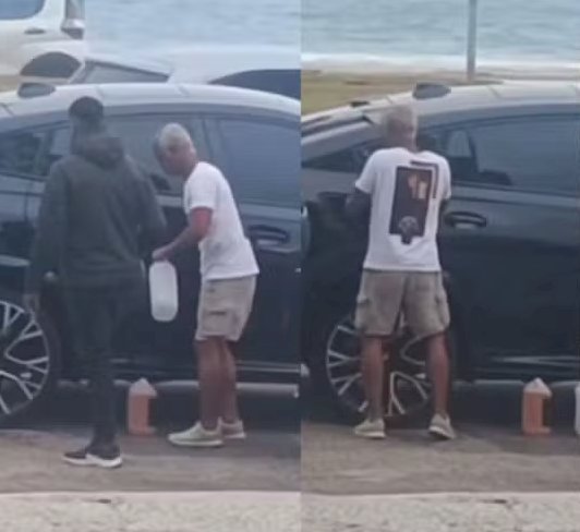Ficou a pé! Romário fica sem combustível em carrão e para no meio da rua